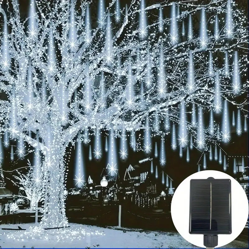 Luci Solari a Cascata “Pioggia di Meteore” – 192/288 LED con 8 Modalità di Illuminazione