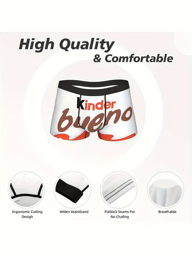 Confezione da 3 Boxer Uomo Kinder Bueno – Intimo Morbido, Traspirante e Divertente