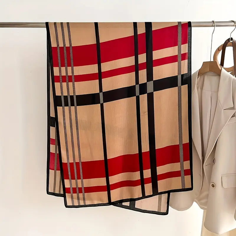 Sciarpa a Righe Color Block – Finta Scialle Morbido e Caldo