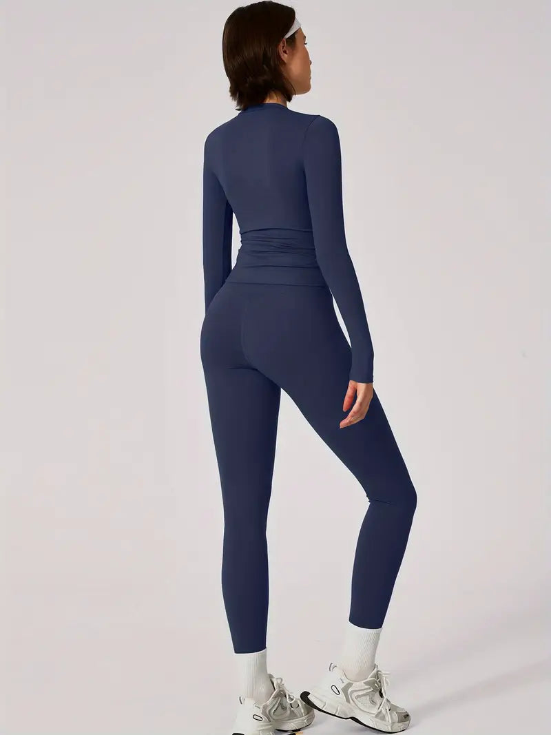 Completo Yoga Donna a Maniche Lunghe – Traspirante, Elasticizzato e Super Confortevole