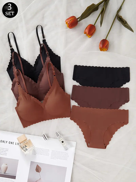 Set Intimo Donna 3 Pezzi Senza Cuciture – Confortevole e Elegante