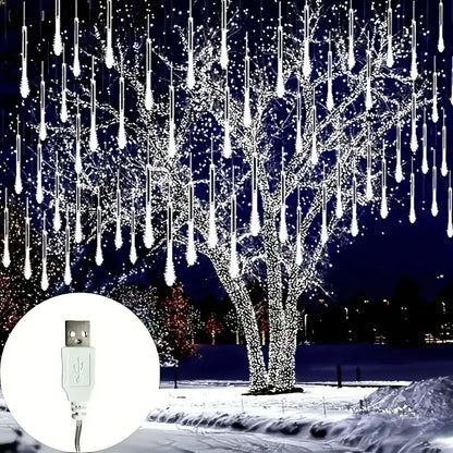 Luci Solari a Cascata “Pioggia di Meteore” – 192/288 LED con 8 Modalità di Illuminazione
