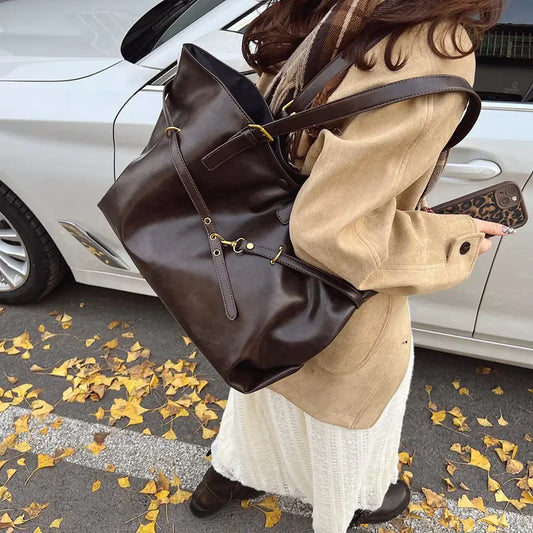 CAHVIN KOEINZ Borsa Tote Donna Grande Capacità – Stile Retro con Chiusura Magnetica