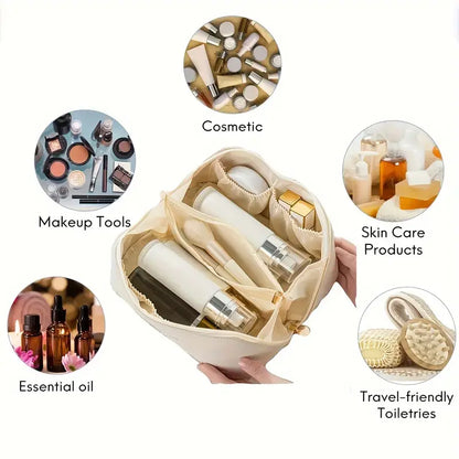 Pochette Make-Up 1 Pz – Borsa Cosmetica in PU di Grande Capacità