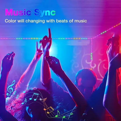 Luci a Stringa di Fate Colorate 10 Metri – Con USB, Telecomando e Sincronizzazione Musicale