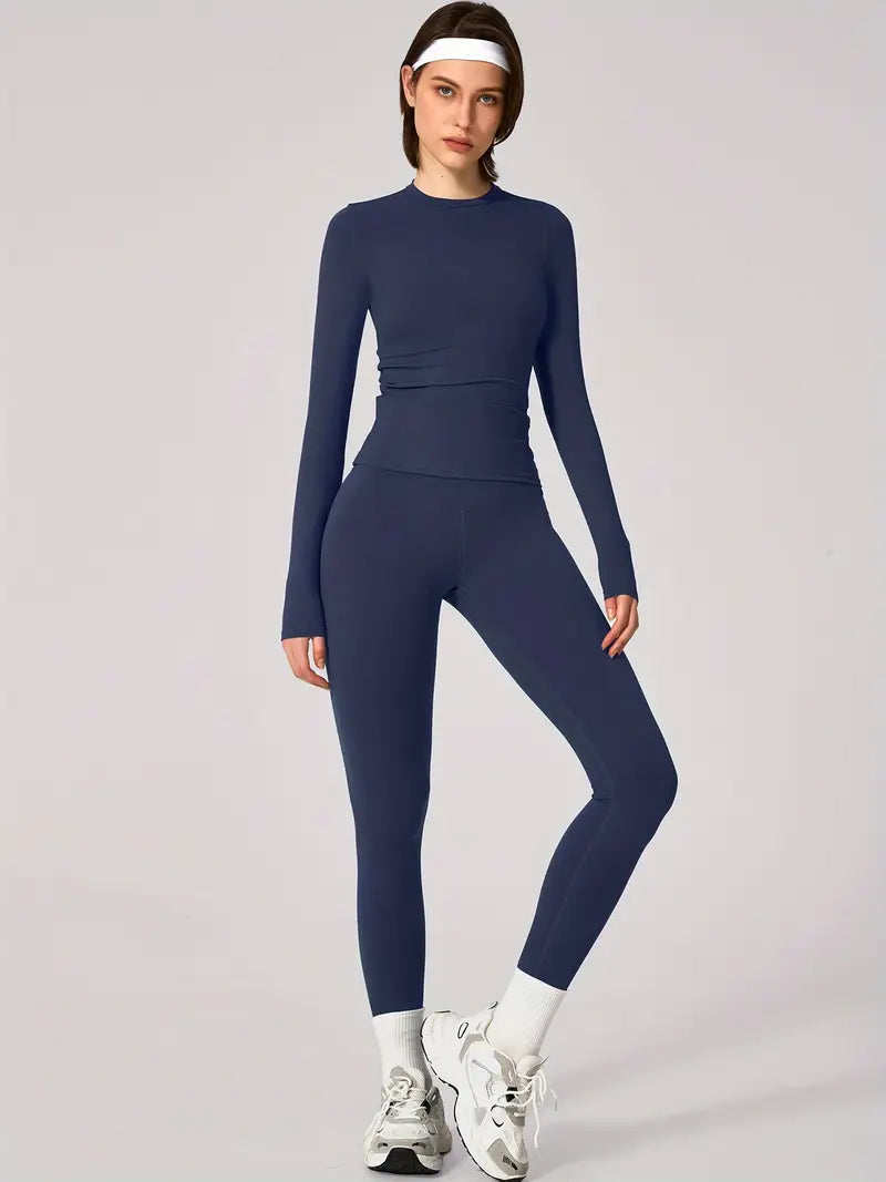 Completo Yoga Donna a Maniche Lunghe – Traspirante, Elasticizzato e Super Confortevole