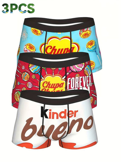 Confezione da 3 Boxer Uomo Kinder Bueno – Intimo Morbido, Traspirante e Divertente
