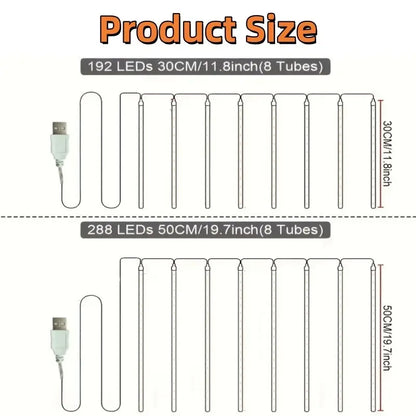 Luci Solari a Cascata “Pioggia di Meteore” – 192/288 LED con 8 Modalità di Illuminazione