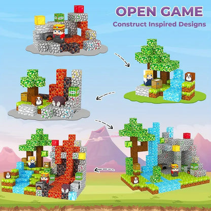 Set Creativo Educativo STEM Magnetico – Caccia al Tesoro di Lava e Blocchi Magnetici per Bambini