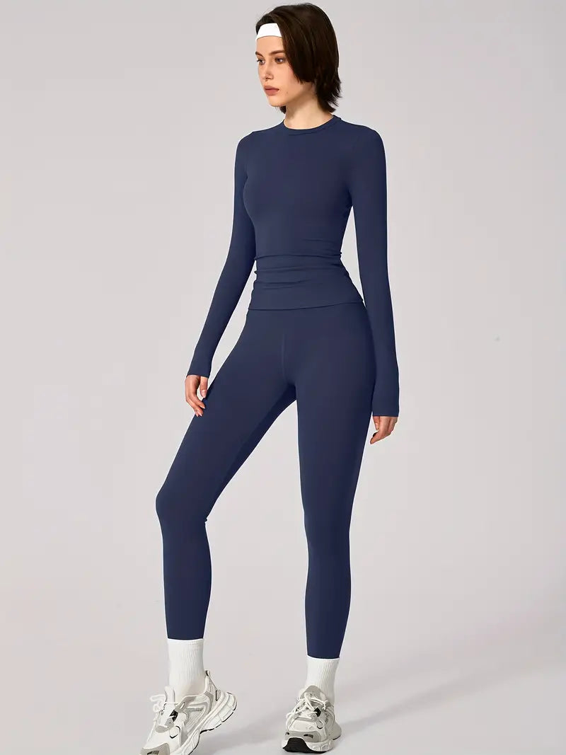 Completo Yoga Donna a Maniche Lunghe – Traspirante, Elasticizzato e Super Confortevole