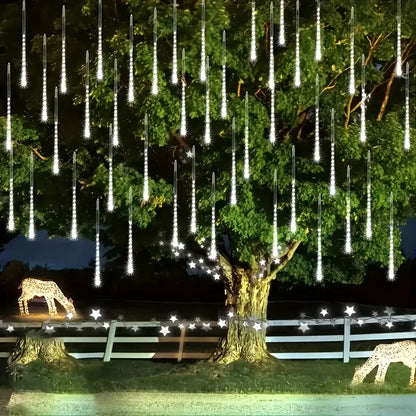 Luci Solari a Cascata “Pioggia di Meteore” – 192/288 LED con 8 Modalità di Illuminazione