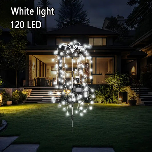 Luci Solari da Giardino per Esterni – 120/200 LED Effetto Fuoco con 8 Modalità di Illuminazione